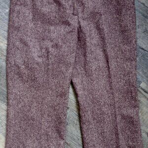 Capri Trousers Wood Blend High-Waist Lavender-Tweed Sz 12P Full Lining
